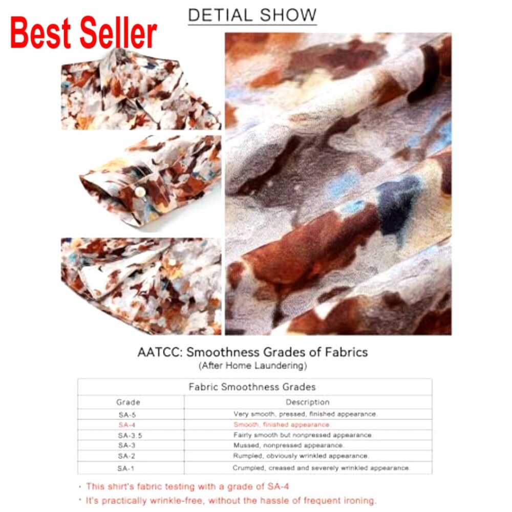 Silky Wrinkle-Resistant Button Down Blouse Long S… - image 4